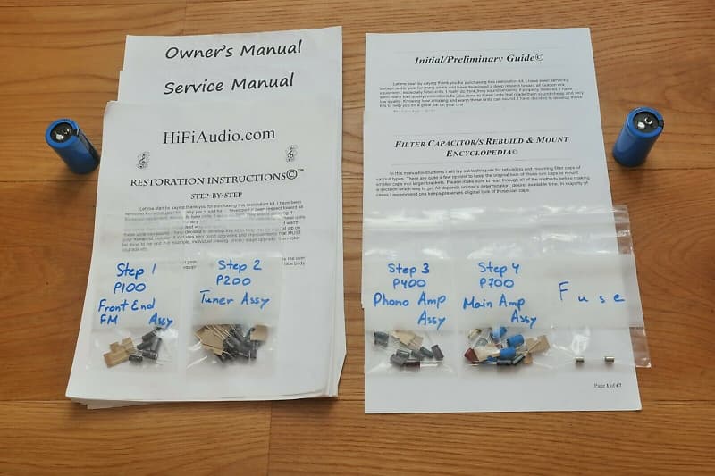 Marantz 2216B restoration kit filter capacitor repair rebuild fix  			