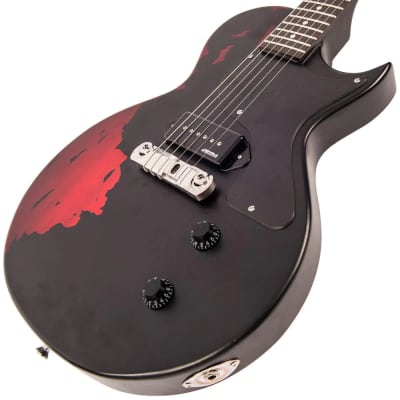 Vintage V120MRBK Icon Distressed Black Over Cherry Red | Reverb