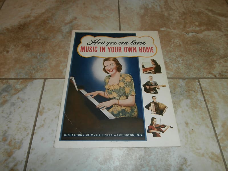Vintage 1954 "How You Can Learn Music In Your Own Home" Book! Guitar, Organ, Piano, More! image 1