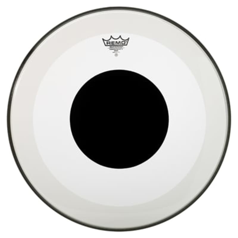 Remo Powerstroke 3 Clear 22-inch Bass Drum Head, Black Dot | Reverb