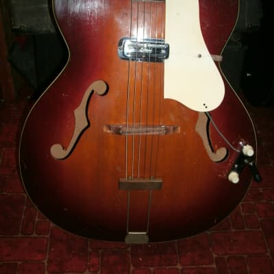 1947-51 Kay 17" Archtop guitar cherry sunburst DeArmond pickup image 2
