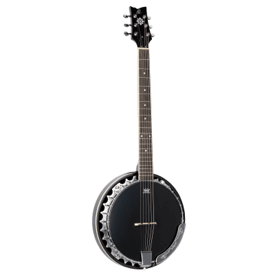 Ortega OBJE356-SBK-L Raven Series Banjo 6 String Lefty Satin Black + Gigbag image 4