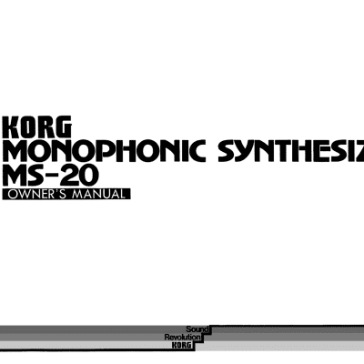 Korg MS-20 mini/MS-20 Original Owner's Manual