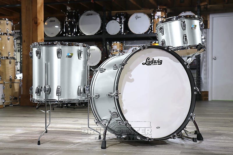 Ludwig Classic Maple 3pc Drum Set Brushed Silver image 1