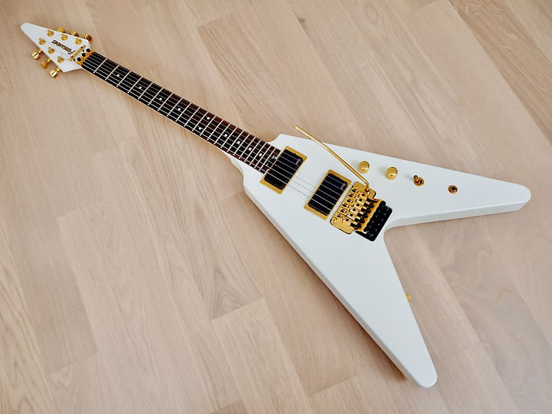 Fernandes BSV-155 Flying V Electric Guitar White w/ EMG 81 Pickups, Japan,  Magnum 44