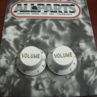 Volume Knobs (2) For Strat, USA Split Shaft - WHITE image 1