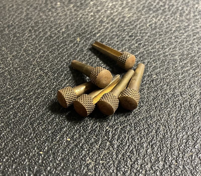 Brass Acoustic Bridge Pins 1970’s Reverb