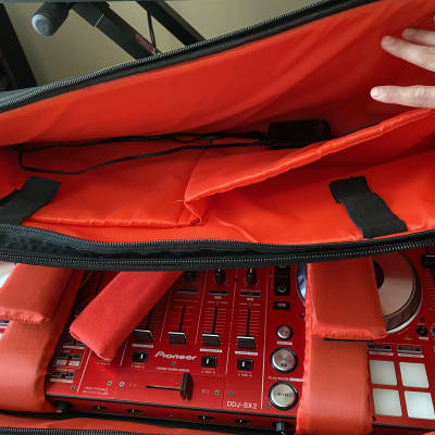 Upgraded Fader: Candy Red Pioneer DDJ-SX2 with Carrying Padded Case image 8