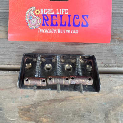 Real Life Relics Telecaster® Aged Nickel Half Bridge Aged Brass Saddles