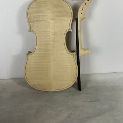 Unfinished 4/4 Violin Flamed Maple Top Body with image 2