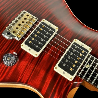 2019 Paul Reed Smith PRS Custom 24 Wood Library 10 Top w Brazilian Rosewood Board ~ Red Tiger image 5