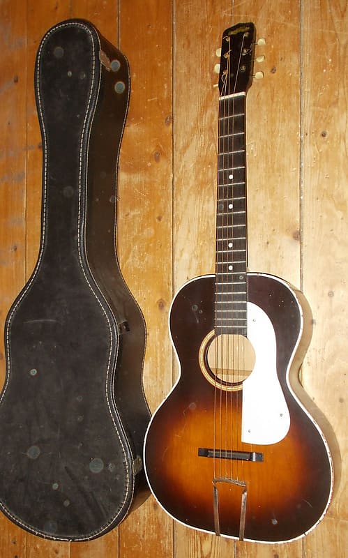 1940's Paramount Parlor Guitar With Original Case image 1