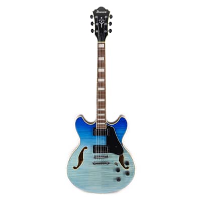 Ibanez Artcore AS73FM Electric Guitar - Azure Blue Gradation image 3