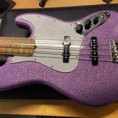 2017 Fender Limited Edition Adam Clayton Jazz Bass Purple Sparkle image 18