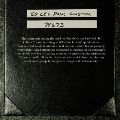Gibson Custom Shop Wildwood Spec 1957 Les Paul Custom - Gloss, Bigsby image 6