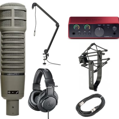 Mint Electro-Voice VO-RE20-K Dynamic Microphone with Boom Mic Stand and Audio Interface