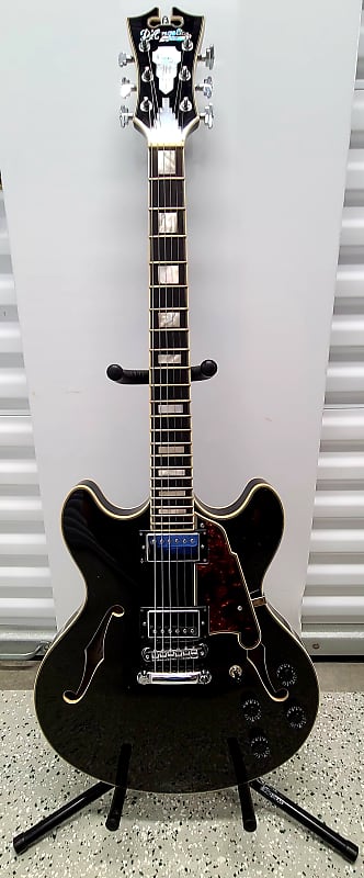 D'Angelico Premier DC Semi-Hollow Body Electric Guitar, Black Flake  w/Gig Bag, New, Free Shipping image 1