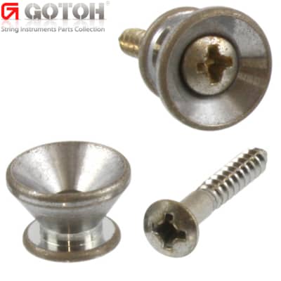 Gotoh EP-B2 RELIC Strap Buttons fits Fender Strat Tele Bass - AGED CHROME