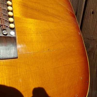 1965 Gibson J-45 - Cherry-red dark sunburst, fully original, good condition image 22
