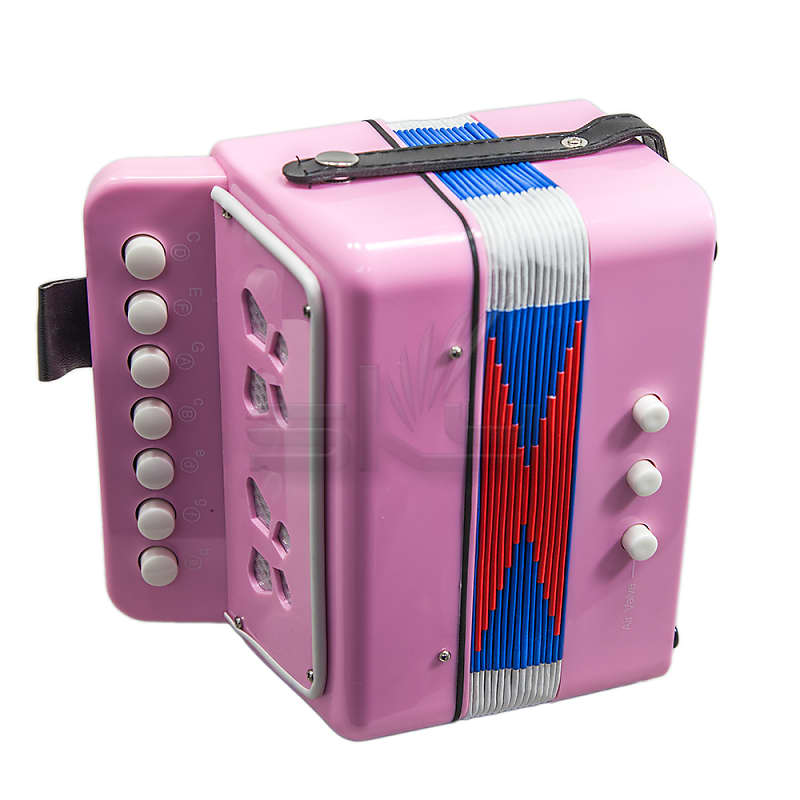 SKY Accordion Kelly Pink Color 7 Button 2 Bass Kid Music Instrument High Quality Easy to Play image 1