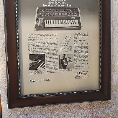 1976 Moog Synthesizers Promotional Ad Framed Moog Micromoog Original
