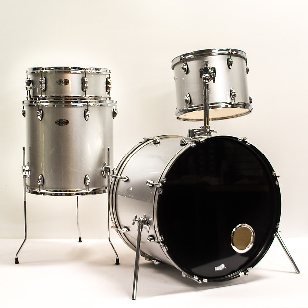 Orbitone 4 Piece Silver Drum Set 13 16 22 14