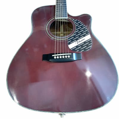 Takamine EG-334 RC Cutaway Burgundy Red Finish Acoustic Guitar image 1
