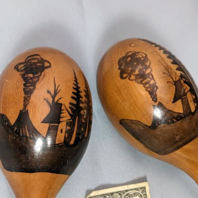 Handmade Traditional Wooden Maracas - Made in Mexico image 2
