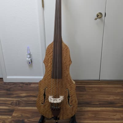 4 String 3/4 Scale  Natural Finish Electric Upright Bass image 2