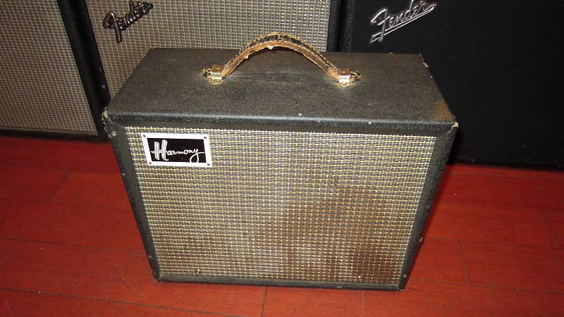 ~1964 Harmony H303B Small Combo Amp Black and Blue image 1