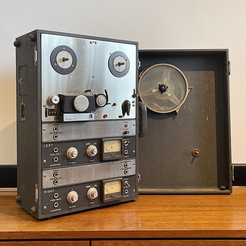 1960s Akai M7 Stereo Tube Preamp Analog Tape Recording Machine Vintage Mic  Pre Set w/ Transport Roberts Rheem 1/4” Recorder
