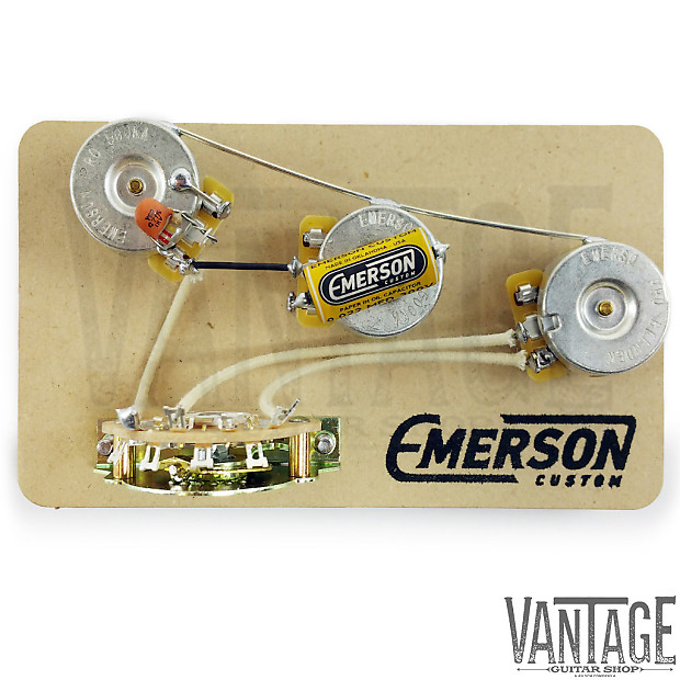 Emerson Custom S5-B-500K Blender 5-Way Stratocaster Paper In Oil Prewired  Assembly Kit
