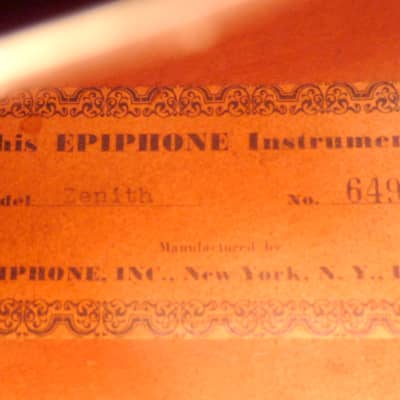 Epiphone Zenith 1952-53 Hollow Body Guitar Sunburst with Hard Shell Case - Sunburst image 13
