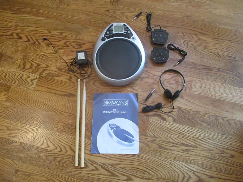 Simmons Electronic Drum Practice Pad W/Headphones, Adaptor & Reverb