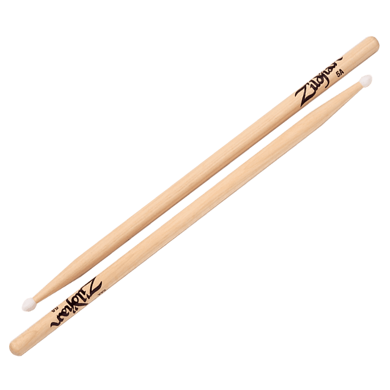 Zildjian 5ANN Hickory Series 5A Nylon Tip Drum Sticks image 1