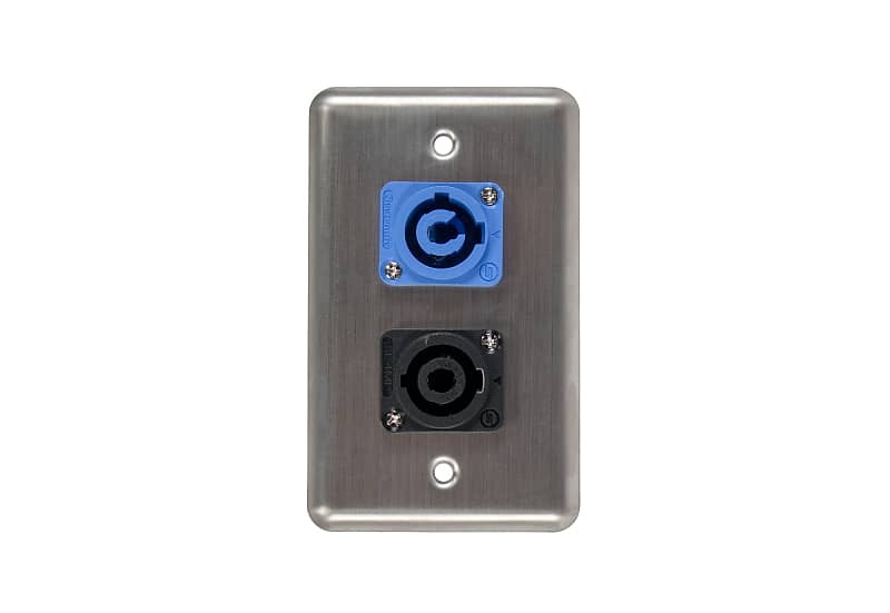 OSP D-2-1PCA1SP Duplex Wall Plate w/ 1 Powercon A and 1 Speakon image 1