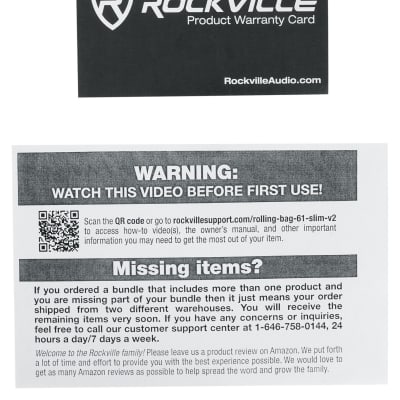 Rockville 61 Key Keyboard Case w/ Wheels+Trolley Handle For Yamaha MX61 image 21