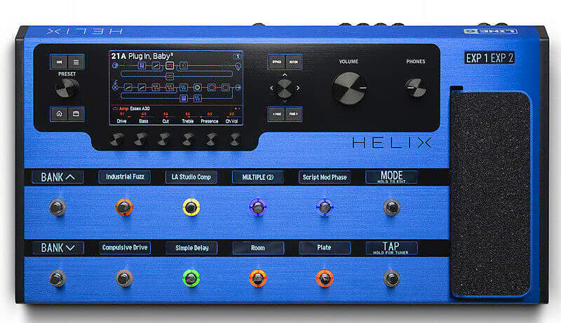 ギター Line6 Helix Foor LightningBlue Line 6 Helix Limited-Edition Multi-Effects Guitar Pedal