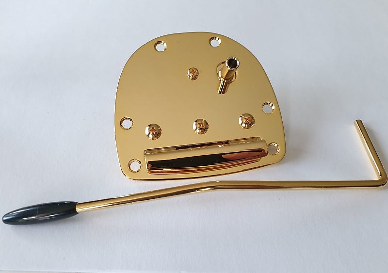 Jazzmaster & Jaguar guitar tremolo tailpiece unit gold image 1