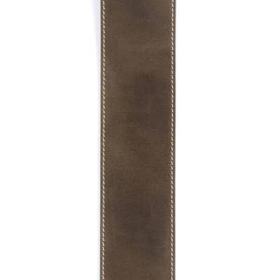 D'Addario Stonewashed Leather Guitar Strap with Contrast Stitch, Brown image 3