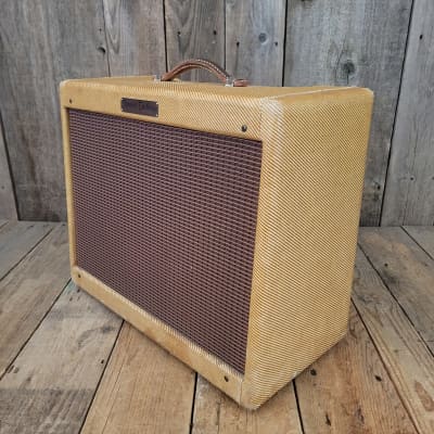 Fender Tweed Narrow Panel Deluxe Amp 5E3 with 5F6 tube chart 1958 - Tweed image 4