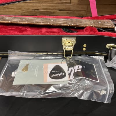 Epiphone Kirk Hammett 1979 Flying V guitar  2023 - Ebony Gloss 7lbs 4oz. w/ hard case. New! image 20
