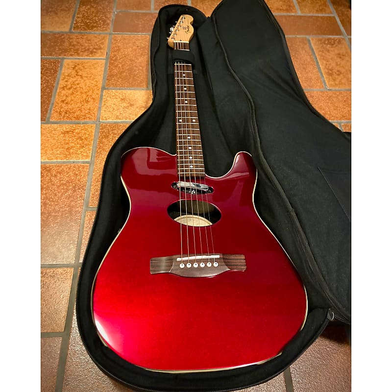 Fender Telecoustic Deluxe - Candy Apple Red