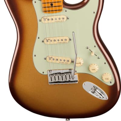 Fender American Ultra Stratocaster Electric Guitar. Maple FB, Mocha Burst image 1
