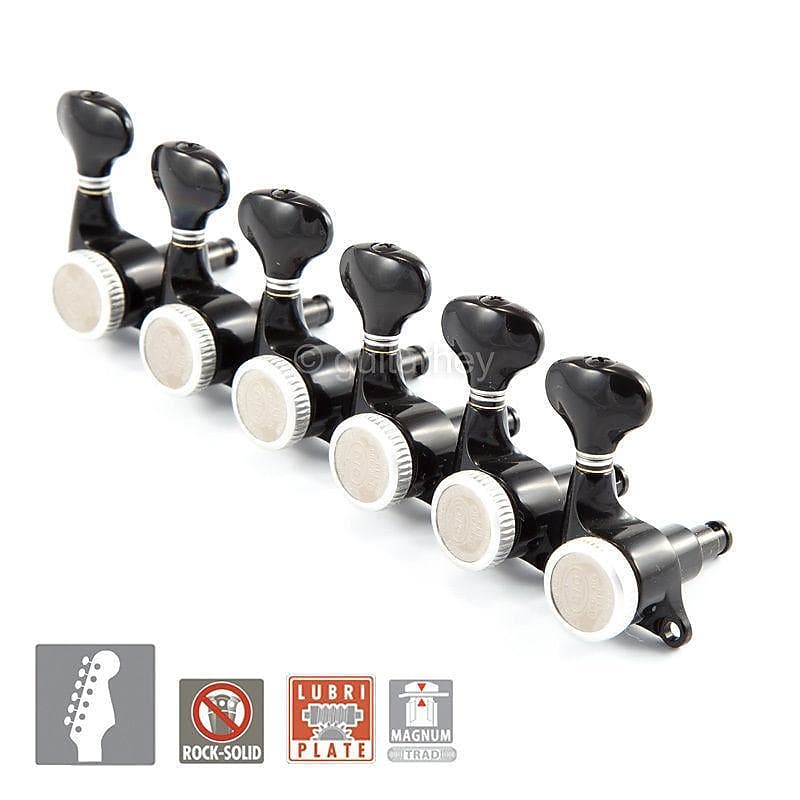 NEW Gotoh SGS510Z-S5 MGT 6 in line Advanced Tuning Locking Tuners Set -  BLACK