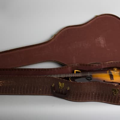 Gibson  ES-140 Arch Top Hollow Body Electric Guitar (1953), ser. #Y3501-81, brown alligator chipboard case. image 10