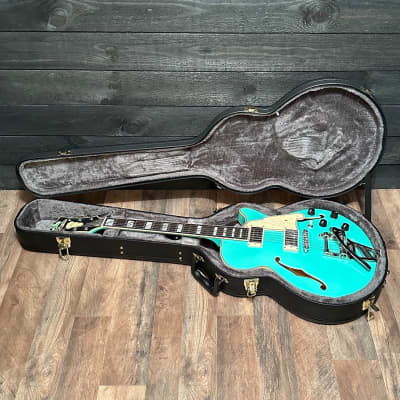 D'Angelico Deluxe SS LE Matte Surf Green Semi Hollow Body Electric Guitar Prototype image 14