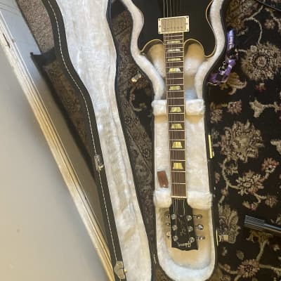 Left Handed Gibson Les Paul Double Cut Custom 2007 - Black image 2