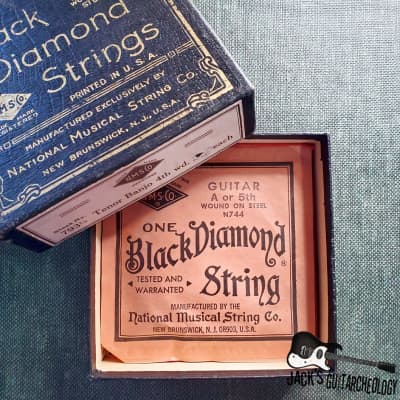 National Music String Co. Black Diamond Strings Box with 4 Strings (1930s-1970s) image 3