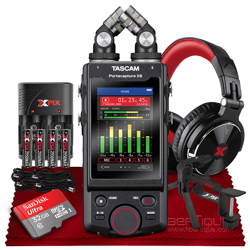 Tascam Portacapture X8 Multitrack Handheld Adaptive Recorder Reverb